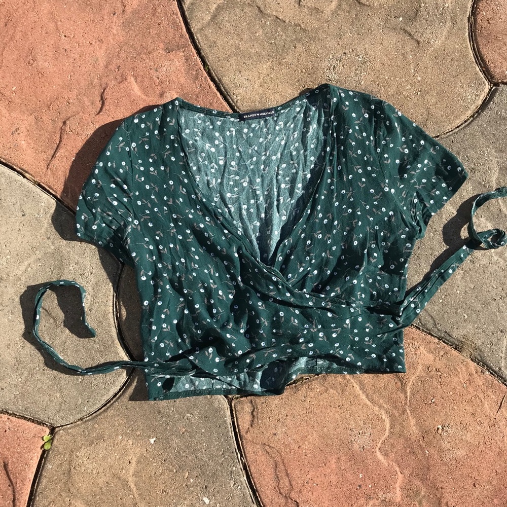 Brandy Melville Floral Wrap Top